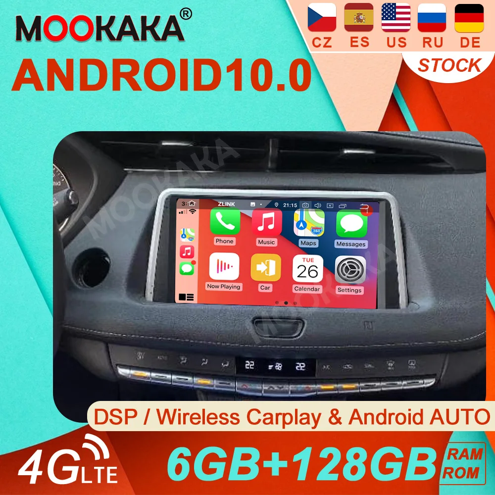 

6GB+128GB Android 10.0 For Cadillac XT4 Car GPS Navigation Headunit Multimedia Player Auto Radio Tape Recorder Stereo IPS DSP