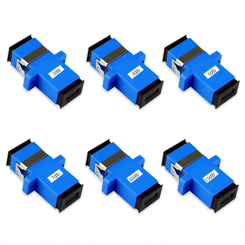 SC Flange Attenuator Optical Fiber FTTH Connector Adapter Optical Coupling Jointing Tool 1dB 3dB 5dB 7dB 10db 15dB 50PCS/LOT