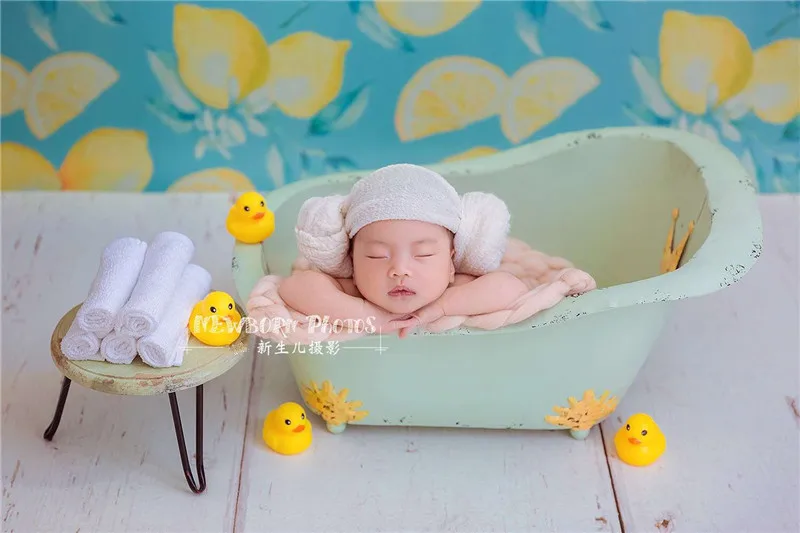 Baby Photography Props Cute Mini Bathtub Retro Posing Green Tub Fotografia Accessories Studio Shooting Photo Props