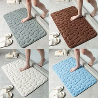 memory foam pad cobblestone embossed bathroom bath mat non slip carpets in wash basin bathtub side floor rug shower room doormat