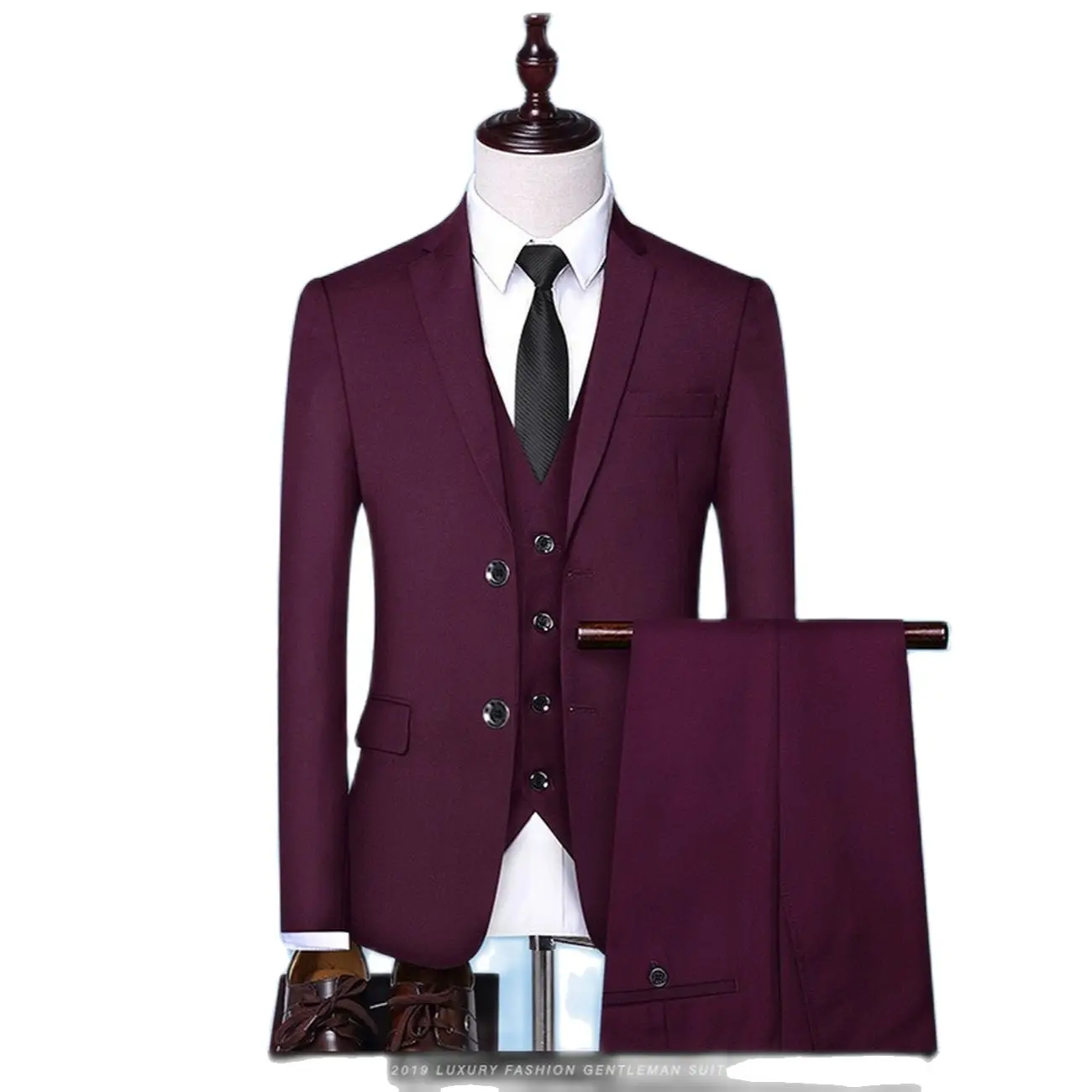 

Formal Suit for Man with Korean Version Slim Three-Piece for Custom Groomsman Business Casual Smart Professional Formal Wear