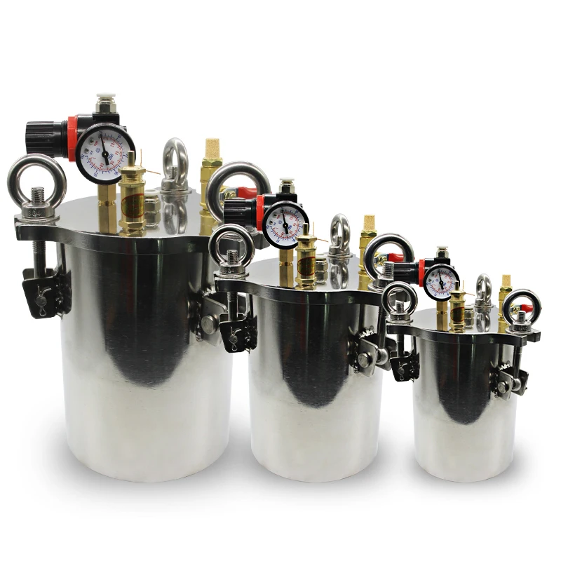 

304 Stainless Steel Dispenser Pressure Tank Storage Tank Fluid Dispensing Bucket With Safety Regulating Valve 1-10L