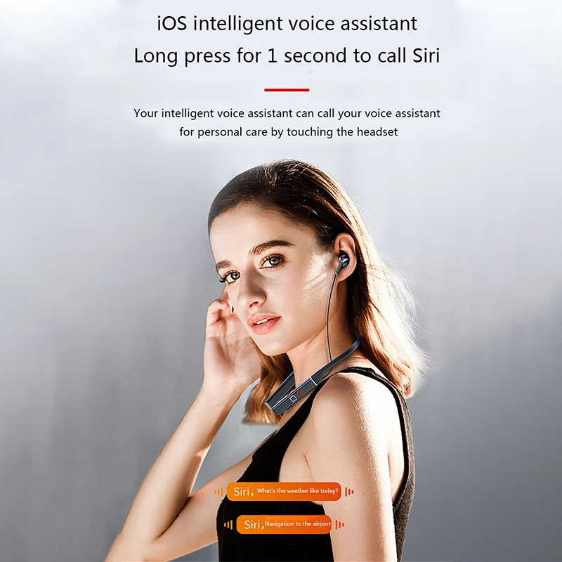 Беспроводные спортивные наушники Bluetooth со светодиодным дисплеем