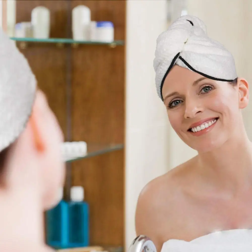 Быстросохнущее полотенце для волос с оберточными салфетками женщин тюрбан