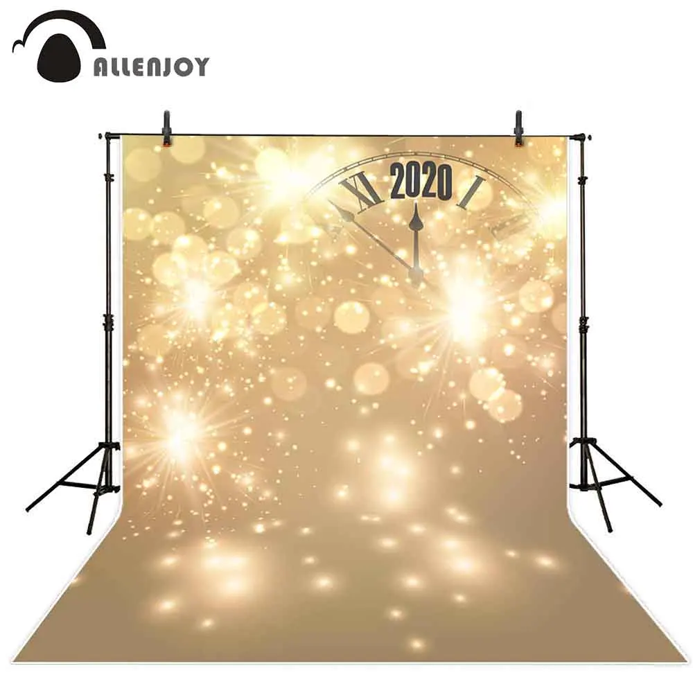 Новогодний фон для студийной фотосъемки Allenjoy 2020 с изображением золотых боке и