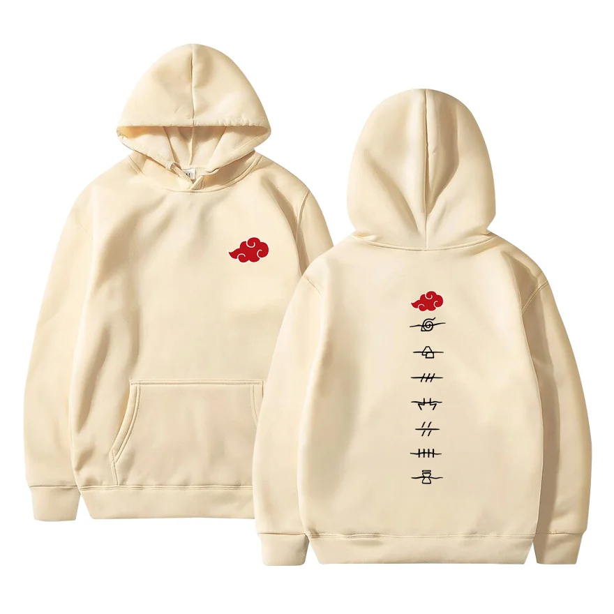 

Japanese Anime Men Hoodies Sweatshirts Akatsuki Cloud Symbols print man Hoodies Casual Fashion Streetswear Hoodie Men Clothes