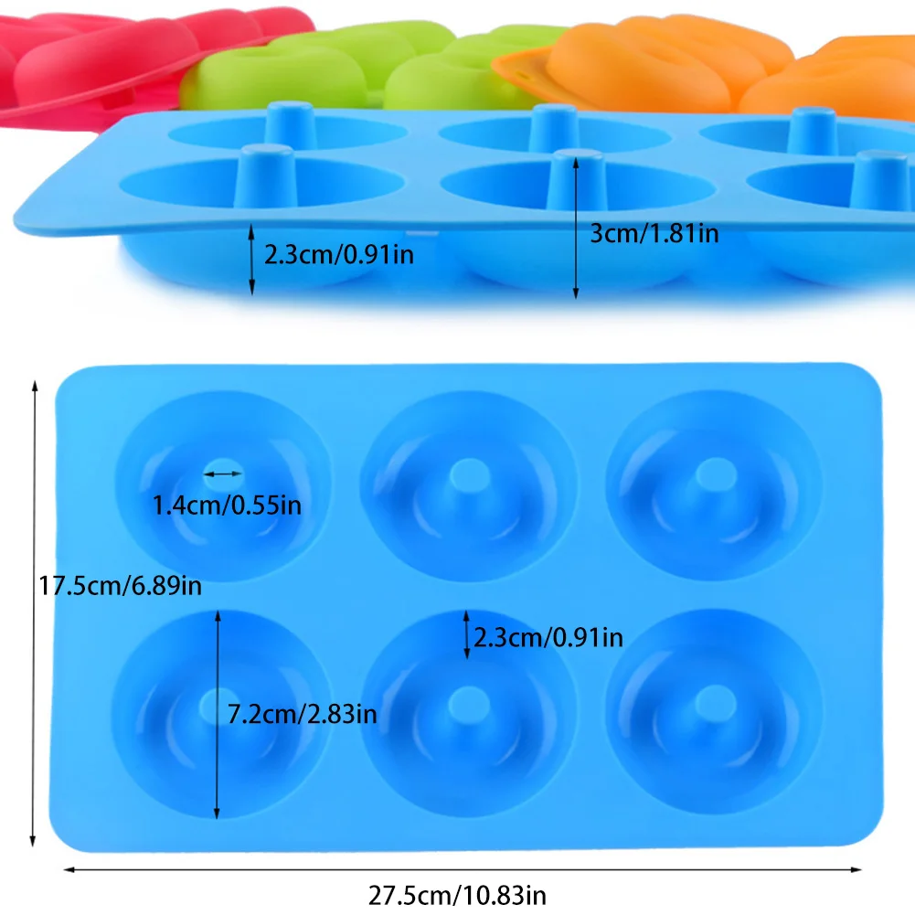Силиконовая форма для выпечки в виде пончика 6 ячеек| |