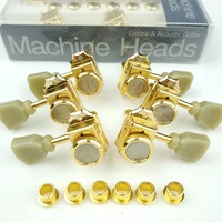 1 set 3r3l vintage deluxe locking electric guitar machine heads tuners for lp sg electric guitar tuning pegs gold