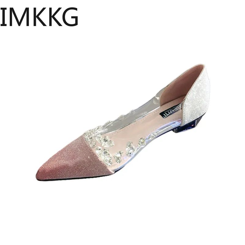 High Quality Women Flat Ballet Shoes Bling Crystal Pointed Toe Flats Elegant Lady shoes wedding | Обувь