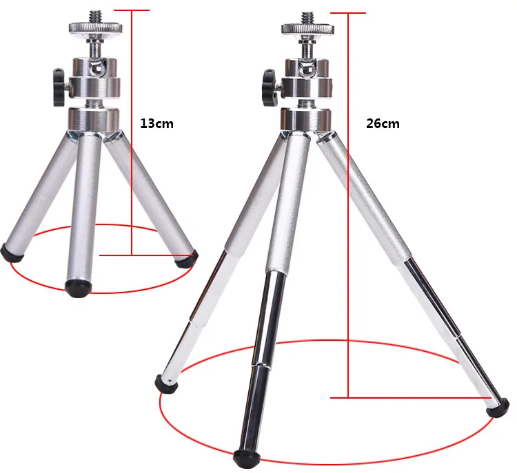 Металлический мини штатив для селфи светодиодная вспышка многопозиционный