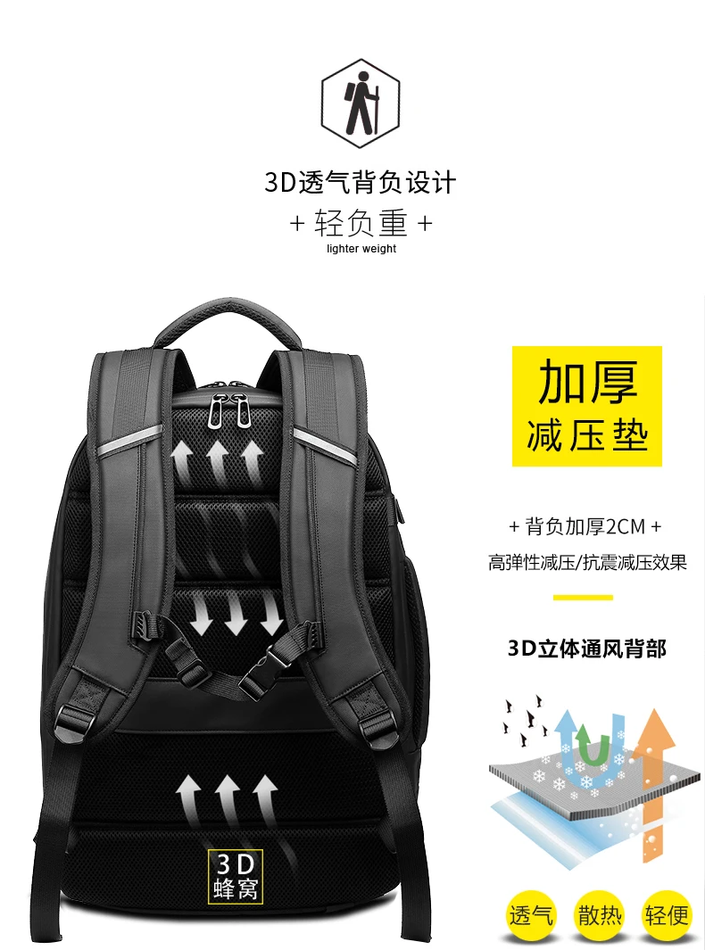 

2021 Backpack men's backpack fashion trend personality leisure travel large capacity multi-functional college students' school