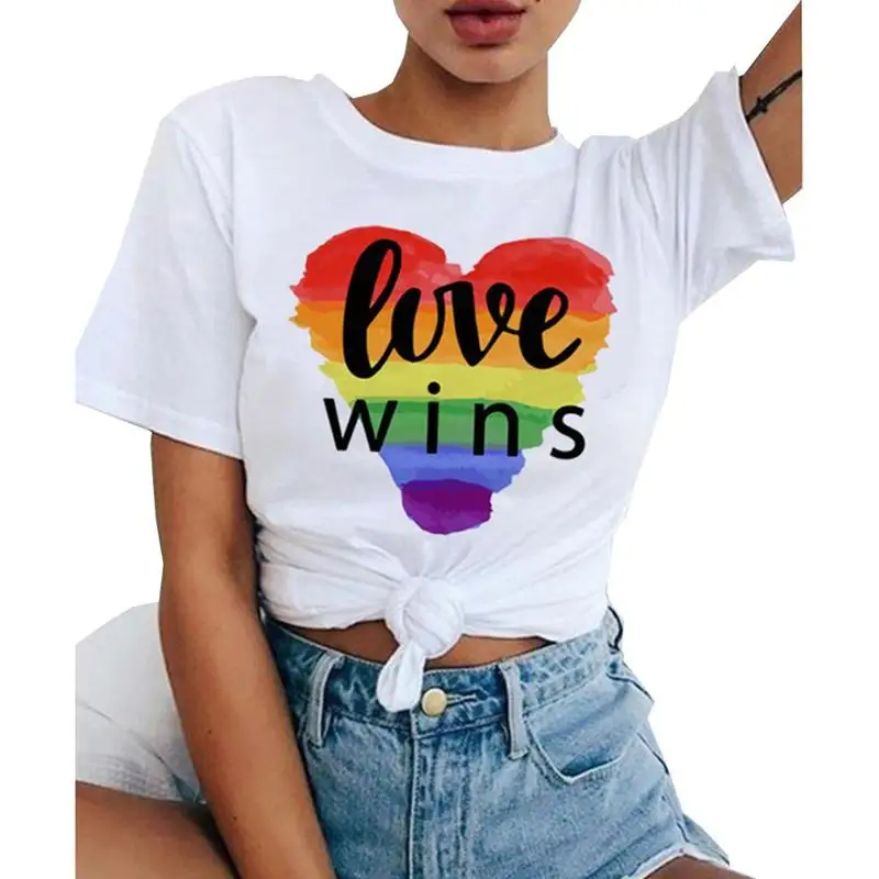 Мужская футболка с принтом Любовь побеждает женский Би гей Love Is и изображением