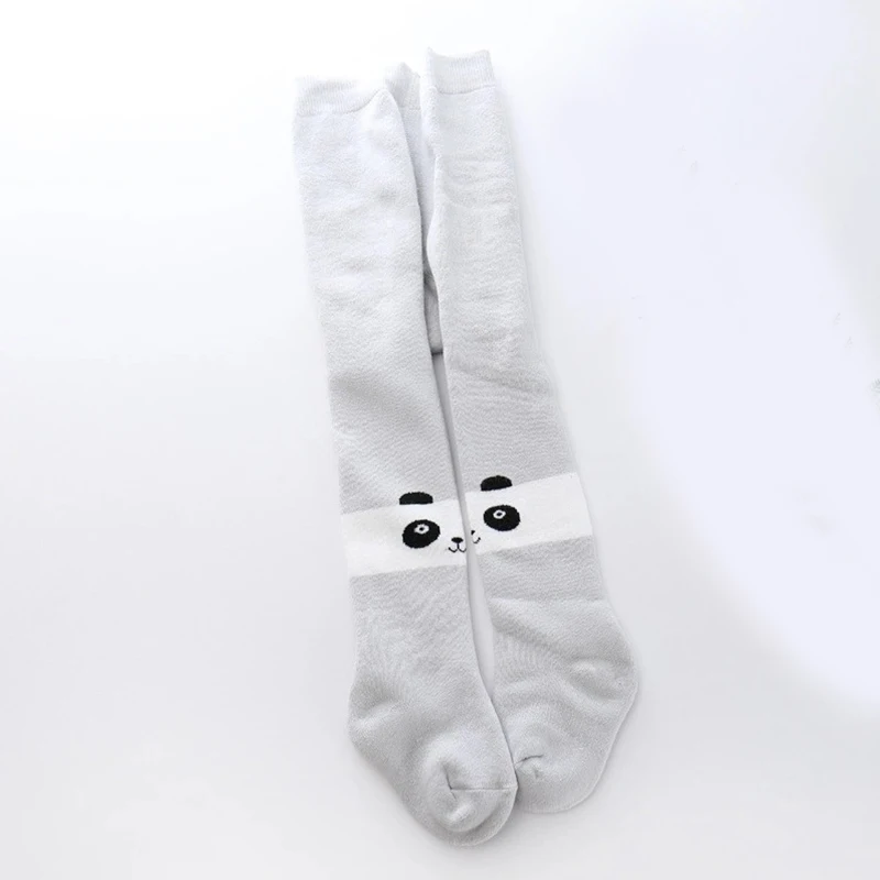 Light gray panda Для детей ясельного возраста, хлопковые Чулочные изделия, детские носки для мальчиков и девочек Детские Детское хлопковое вечернее платье в горошек, 15F Колготки Новорожденные младенческой тепловой махровые толстые теплые носки с веселым рисунком лосины "Лиса" - Цвет: Light gray panda