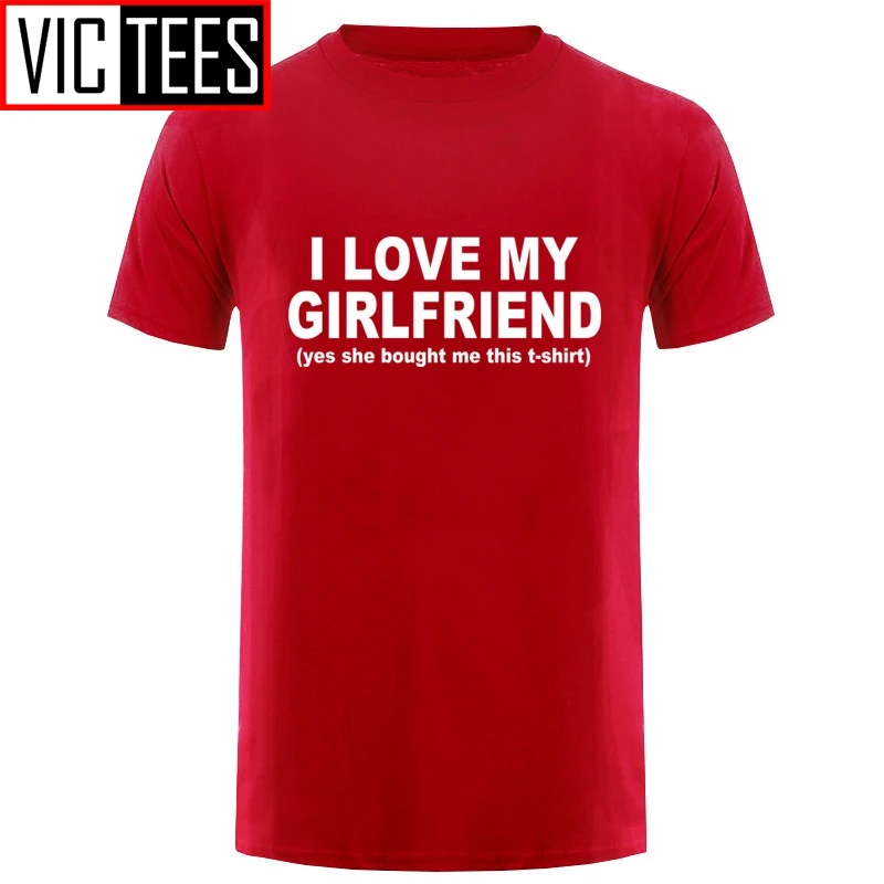 Мужская футболка с принтом I LOVE MY GIRLFRIEND хлопковая в подарок|Мужские футболки| |