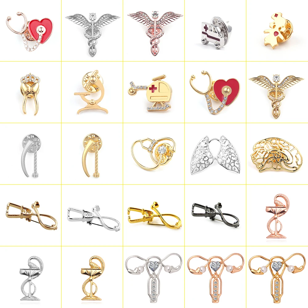 Эмалированный значок для докторов моды стетоскоп микроскопа брошка в виде