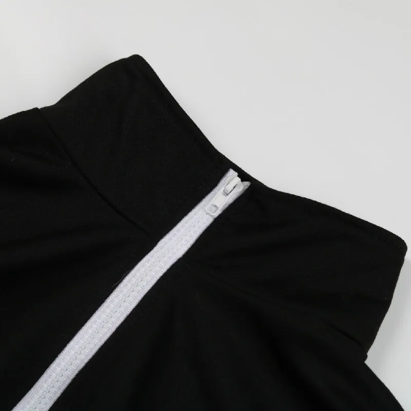 

Casual Two Piece Outfits for Women Striped Mock Neck Zipper Full Length Sleeves Crop Women Pullover Tops Elastic Waist Trousers