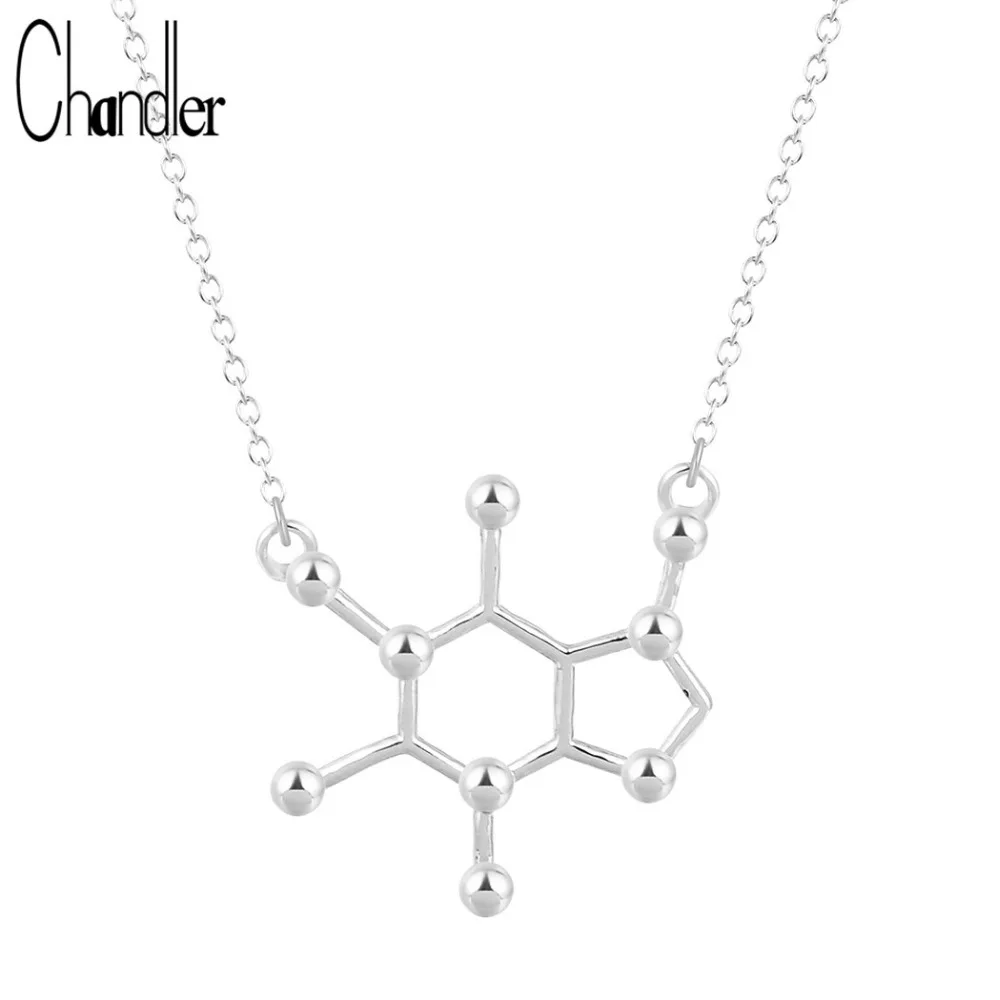 Чандлер 10 шт кофеин молекула кулон ожерелья звенья цепи любящие ювелирные