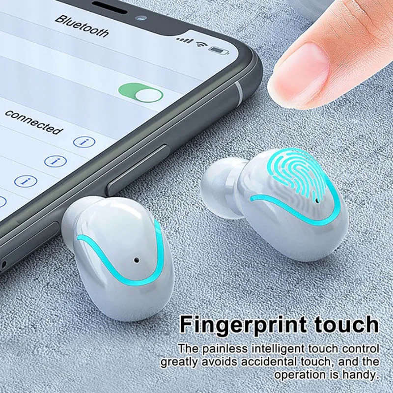 

New S1 TWS Bluetooth Earphones Led Display Fingerprint Touch HIFI Mini In-Ear Sports Running Headset For IOS/Android Phones