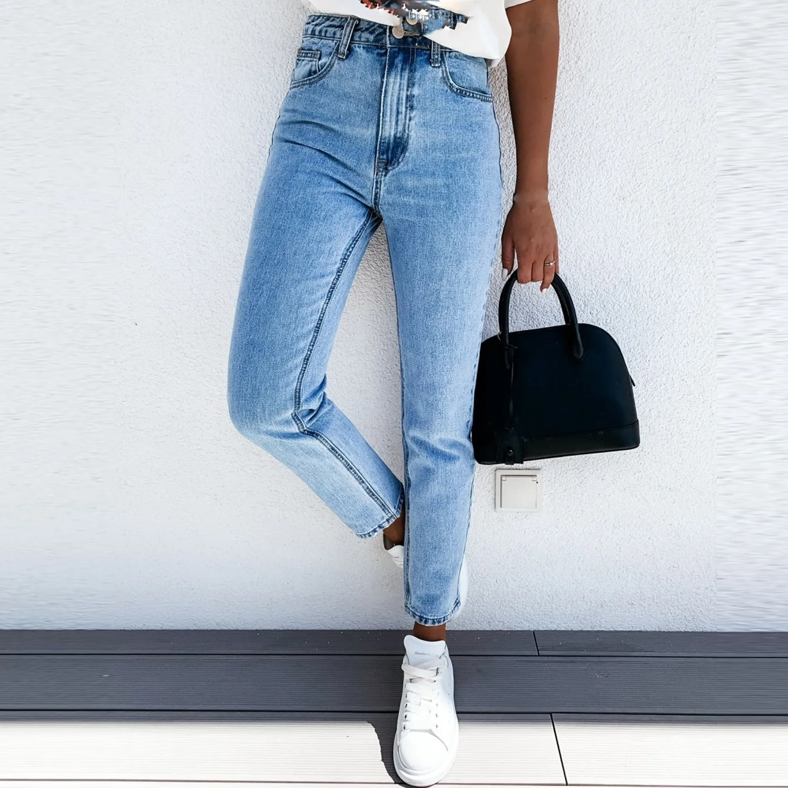 

Fashion Women Slim Skinny Stretch Plus Size High Waist Gradient Colors Jeans Long Denim Pencil Pants Trousers Vaqueros Mujer#35