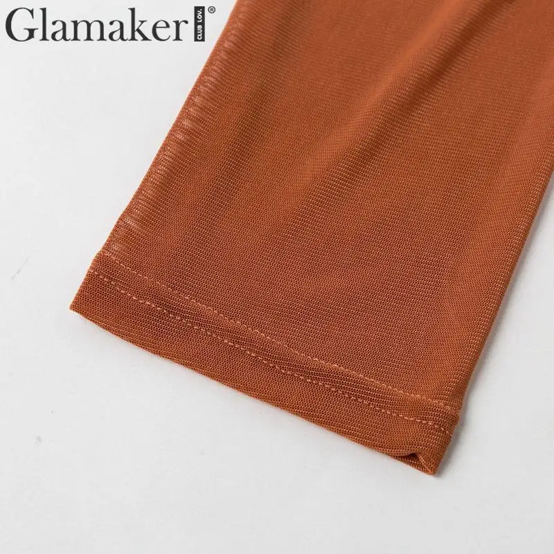 Glamaker, пышная блуза с длинным рукавом, Женская Сексуальная плиссированная блузка для ночного клуба, Женский шикарный сетчатый топ, уличная модная винтажная блуза с квадратным вырезом