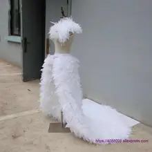 Lady Photos Shooting Props Pure White Feather Cloak Handmade Crafts 200CM Other color contact us firstly 