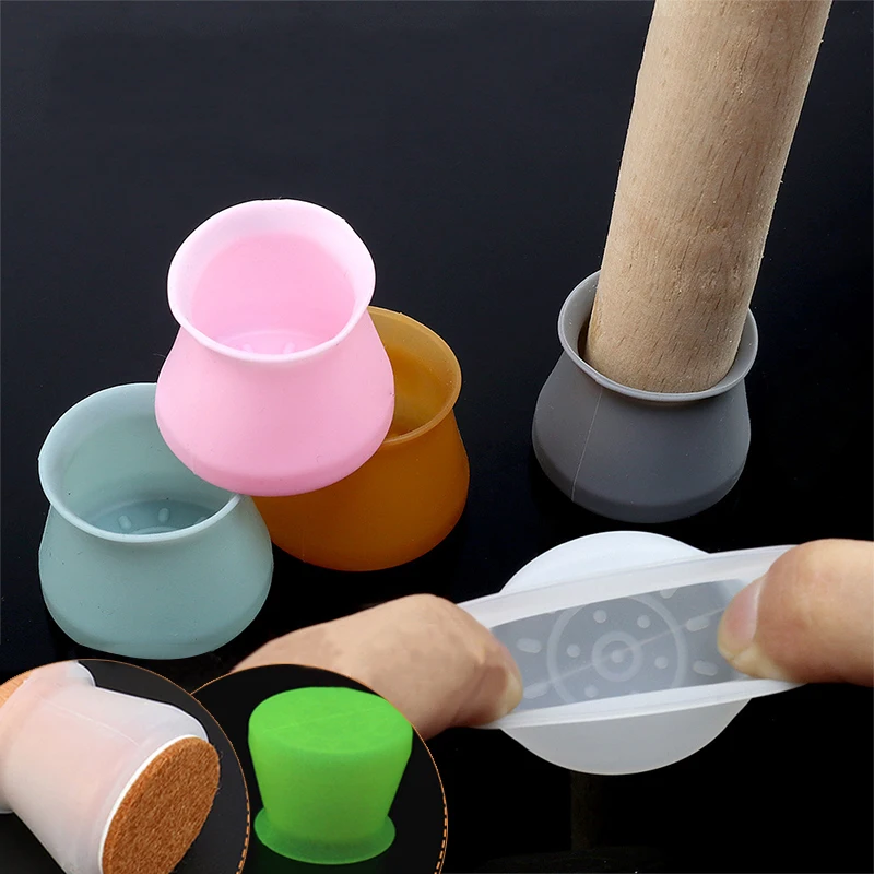 

4Pcs Table Feet Cap Silicone Table Chair Leg Cover Felt Anti-Slip Cap No Noisies Furniture Feet Anti-Scratch Furniture Feet Cap
