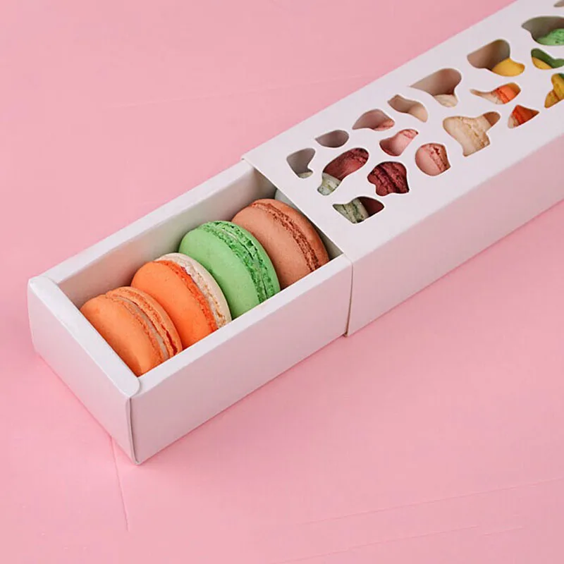 5 шт./лот полый длинный тип коробка для пирожных с макаруном десертов шоколадного