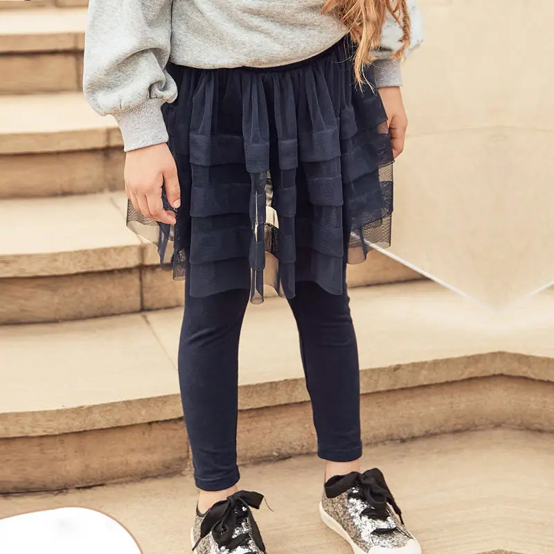 

2021 Autumn Winter Cotton Baby Girls Leggings Lace Princess Skirt-pants Children Slim Skirt Trousers for Kids Girls Legging D263