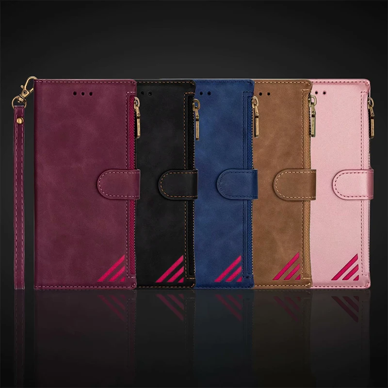 

Luxury Leather Case for Huawei P20 P30 P40 Lite Mate10 Mate20 Pro Y6 Y7 Psmart Plus 2019 2020 Flip Zipper Cover