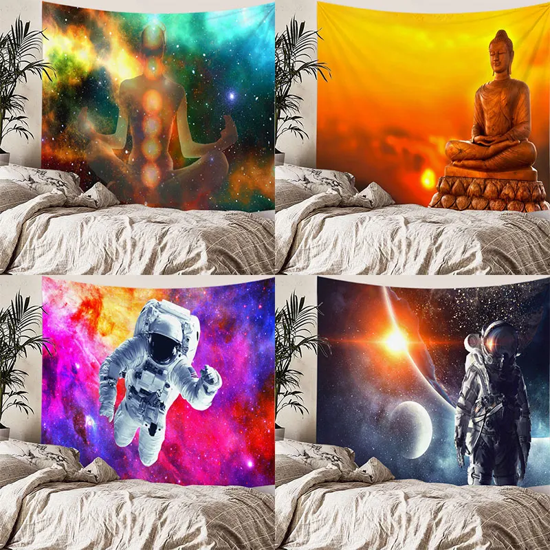 

India Mandala Buddha Tapestry Wall Hanging Home Decor Astronaut Boho Hippie Tapestry Decorative Witchcraft Wall Cloth Tapestries