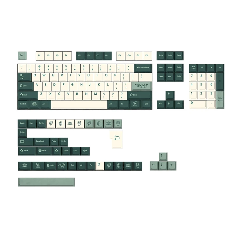 

Ботанические колпачки для ключей Cherry MX PBT, колпачки для ключей 61/64/68/84/87/96/98/144, колпачки механических ключей Subb, 104/108 клавиш
