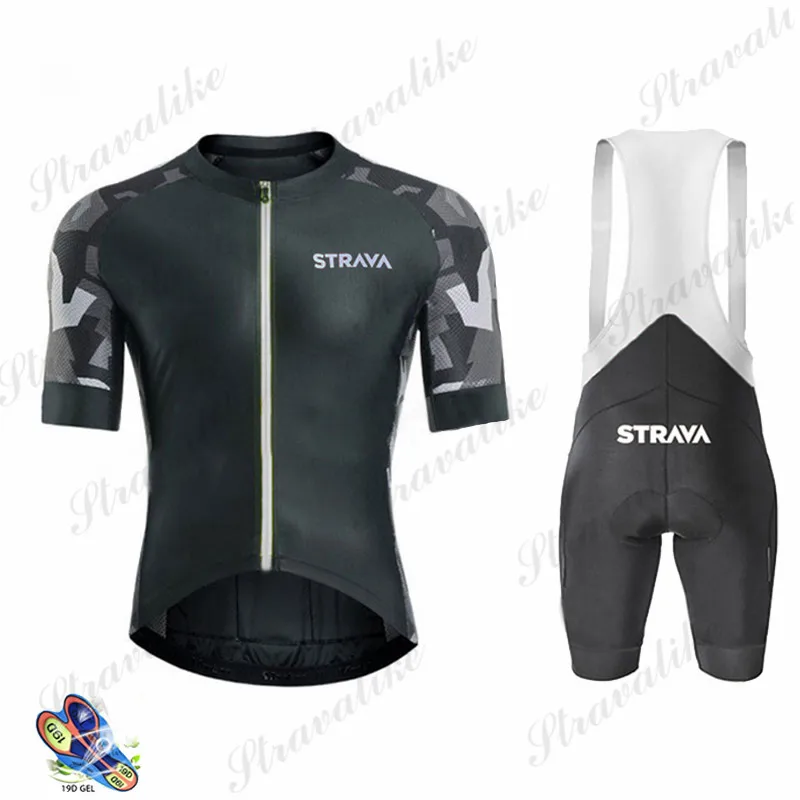 

2021 STRAVA мужская летняя велосипедная одежда, дышащая велосипедная одежда с защитой от УФ-лучей, комплекты велосипедной одежды с коротким рука...