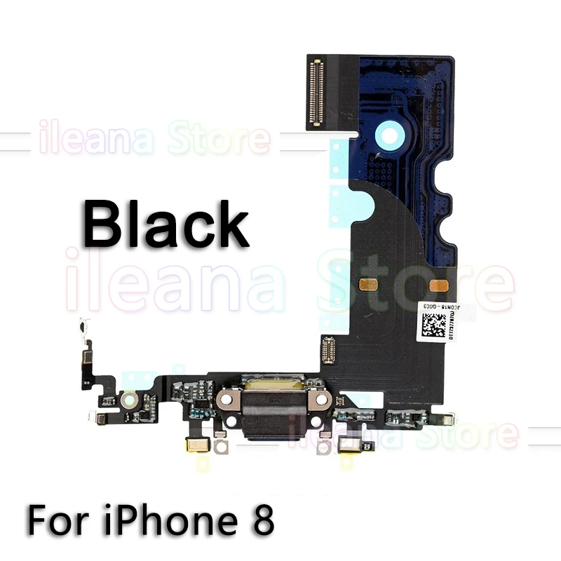 For iPhone 8 Black OEM USB порт зарядное устройство док-станция гибкий кабель для iPhone 6 6s 7 8 Plus док-станция для зарядки с микрофоном Flex - Цвет: For iPhone 8 Black