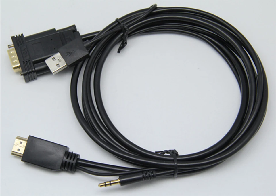 VGA к HDMI кабель с аудио USB источник питания 1080P VGA HDMI адаптер конвертер мужчин и мужчин для ноутбук с HDTV проектор Ps3 Xbox