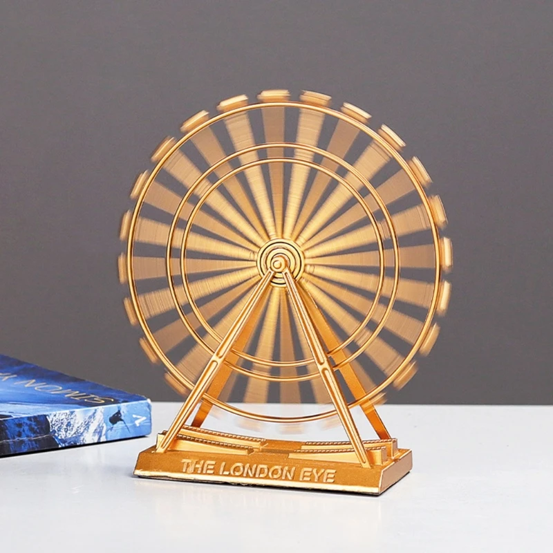 

Metal Rotating Wheel Ornament Modern Living Room Home Decorations Creative Desk Wine Cabinet Decor Gift