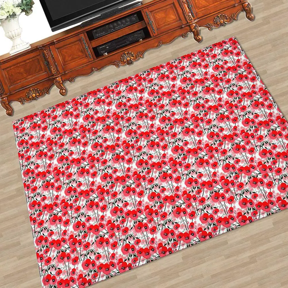Zeegle 3D Печатный ковер для гостиной Противоскользящий коврик спальни напольный