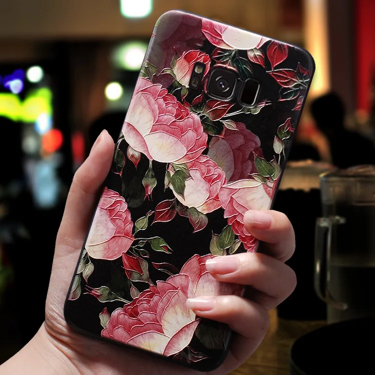 Чехлы для телефонов Samsung Galaxy S8 S9 S10 Plus чехол с 3d тиснением винтажный цветочный цвет