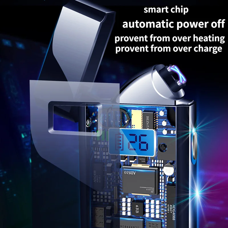 

Metal Electric Double ARC Lighter Flameless USB Rechargeable Electronic Plasma Lighters Men Gadgets Smoking Accessories