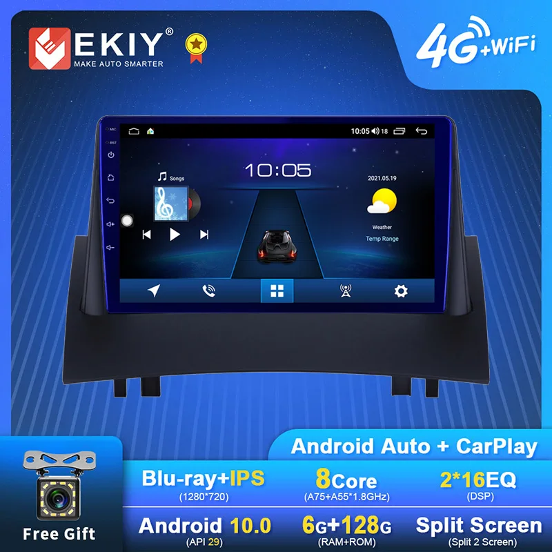 

EKIY Android Car Radio For Renault Megane 2 2002-2009 Navigation GPS 1280*720 IPS DSP Carplay Multimedia Player Auto Stereo DVD