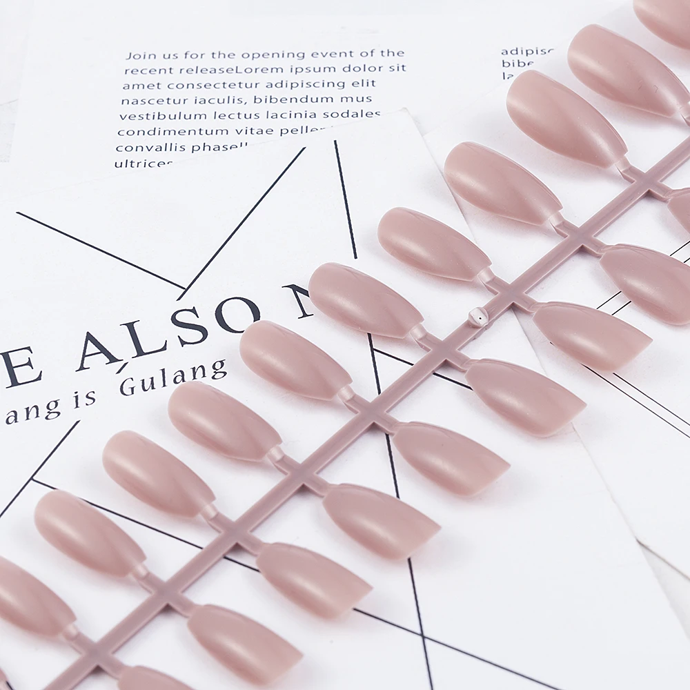 

24Pcs Nail Tips False Nails Professional Matte Fake Nail Art Full Color Card Polish Displayed Board Nails Full Cover Detachable