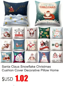 1Pcs Santa Pattern Christmas Cushion Cover 45*45 Decorative Throw Pillow Xmas New Year Home Decor Polyester Pillowcase 40543
