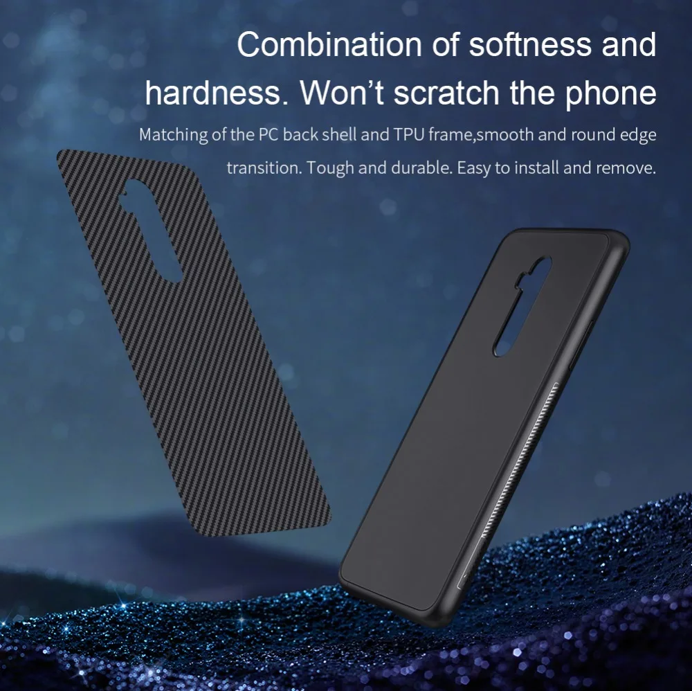 Для Oneplus 7T Pro задняя крышка чехол NILLKIN клетчатый синтетический карбоновый чехол для телефона бампер чехол для Oneplus 7T Pro