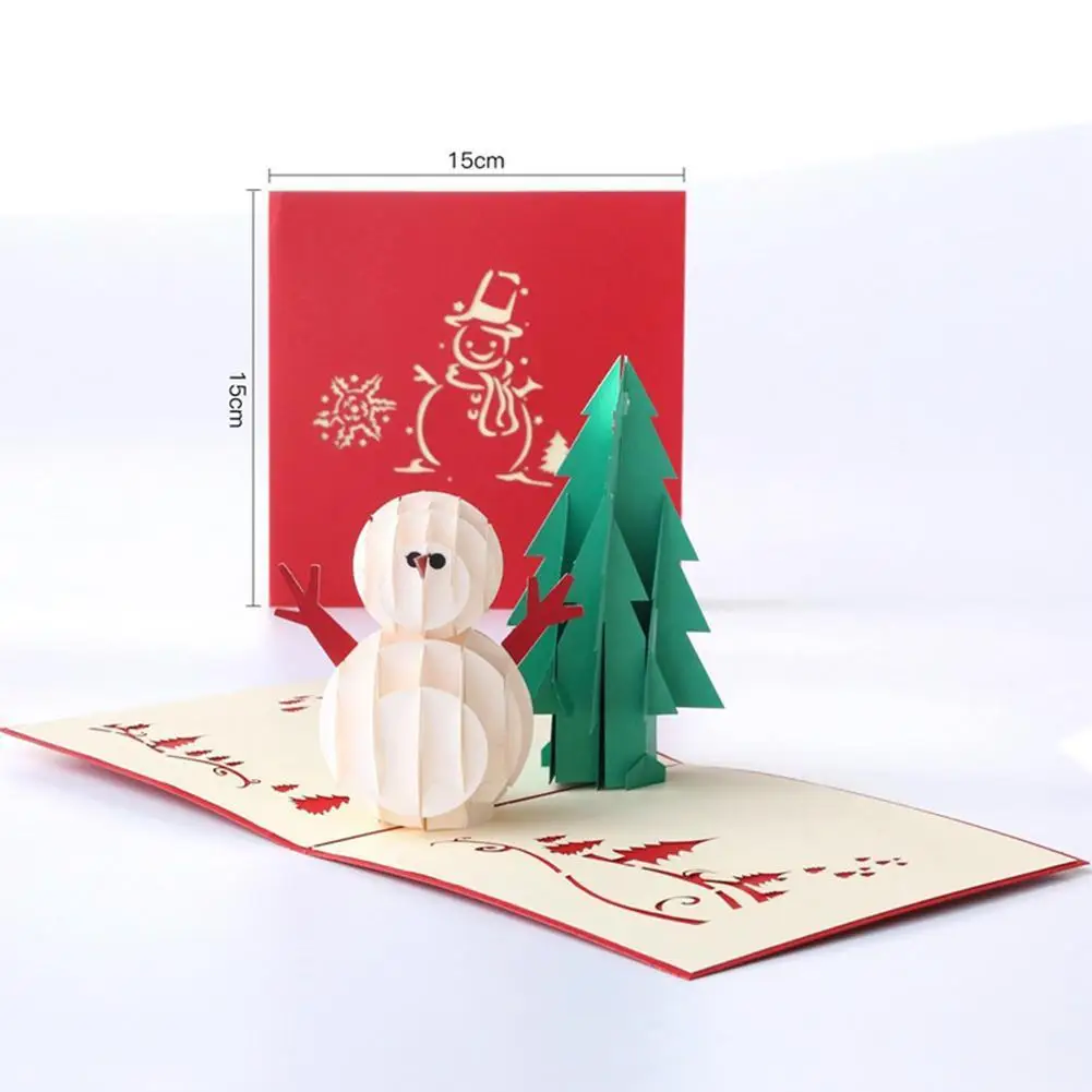 3D Up Greeting Card Handmade Happy Birthday Xmas Merry Christmas Card Gifts Invitation Card 9 Styles - Цвет: E
