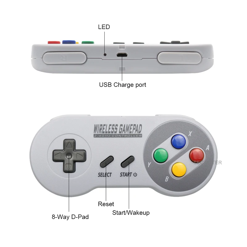 Wireless Gamepads 2.4GHZ Joypad Joystick Controle Controller for Switch SNES Super Nintendo Classic MINI Console remote | Электроника