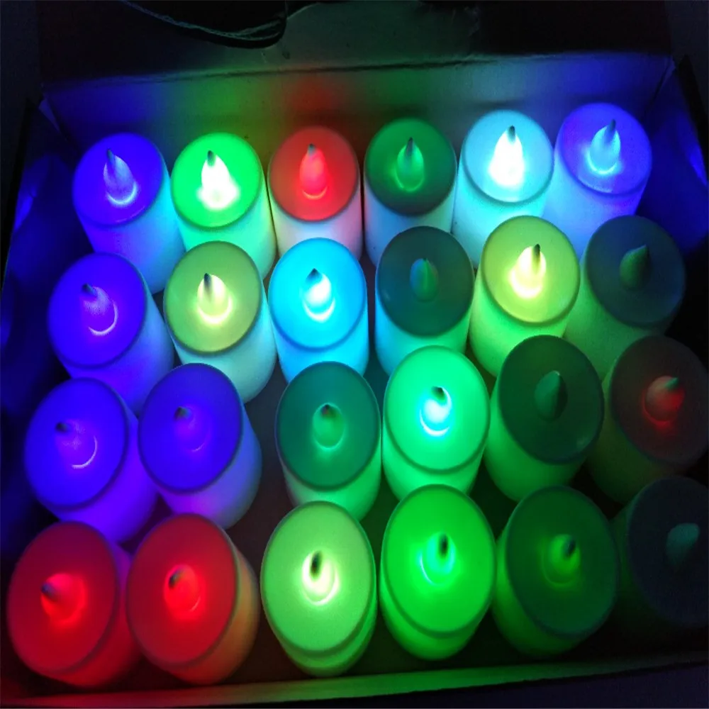 Светодиодный ночник с цветными свечами романтичный праздничный светильник Lumieres