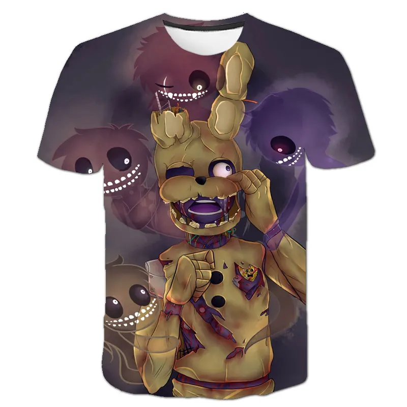 

3D Five Nights at Freddy T-Shirts High Quality Children t shirt Boys/Girls Clothes Kid's T Shirt Kpop FNAT Cartoon anime Tees