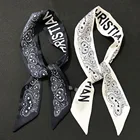 Новый черно-белый женский маленький шарф в виде кешью с ручкой ленточная повязка для волос оптом