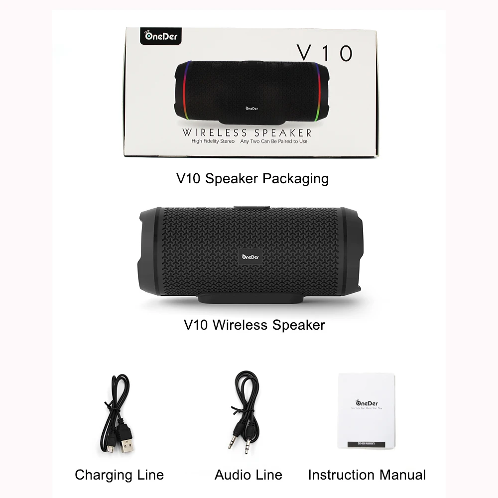 Bluetooth-динамик EWA уличный стерео с басами HiFi-музыка высоким разрешением U-диском TF