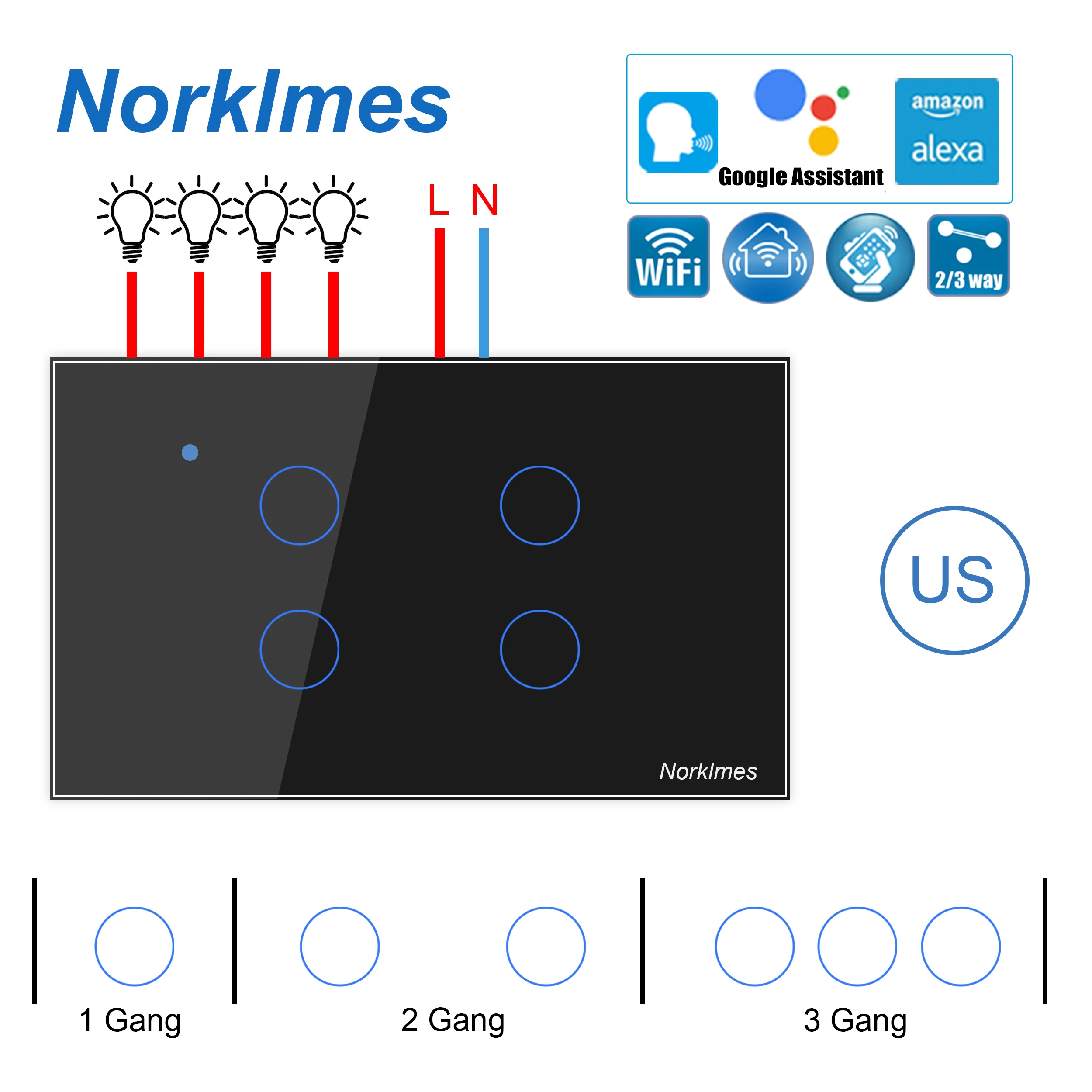 Умный сенсорный настенный выключатель с Wi Fi переключатель беспроводным