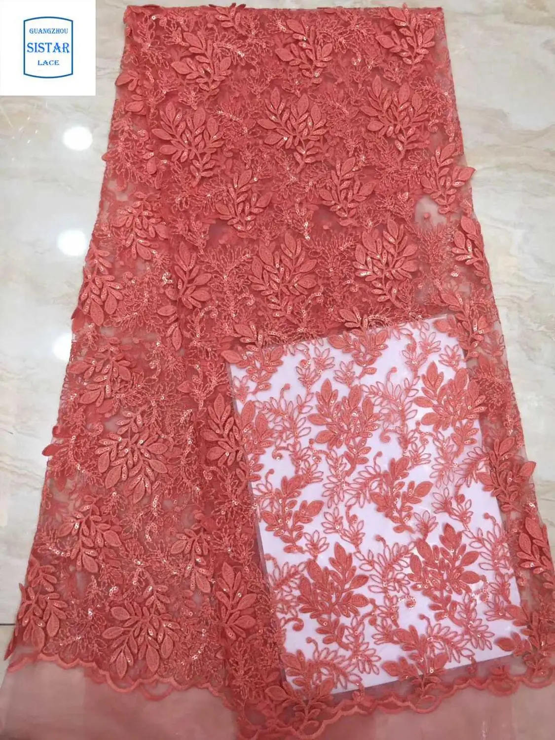 Новейшая персиковая французская кружевная ткань 2020 Высококачественная сетчатая